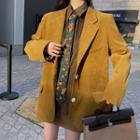 Plain Blazer / Shirt / Floral Tie / A-line Skirt