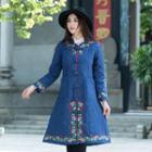 Embroidered Frog-button Coat
