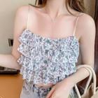 Flower Print Ruffle Camisole Top