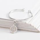 925 Sterling Silver Rhinestone Disc Dangling Open Ring Silver - One Size