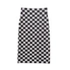 Checkerboard Midi Knit Skirt Checkerboard - Black & White - One Size