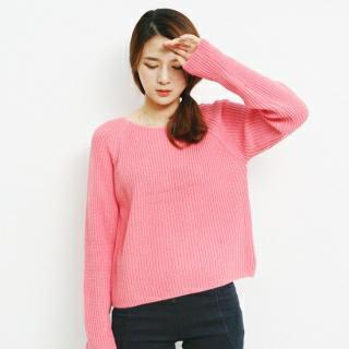 Round-neck Cropped Knit Top