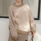 Check Sweater / Plain Scarf