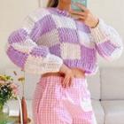 Plaid Crop Sweater