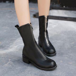 Zip Front Short Boots