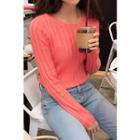 Pastel Color Ribbed Knit Top