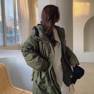 Hooded Pocket-detail Safari Coat