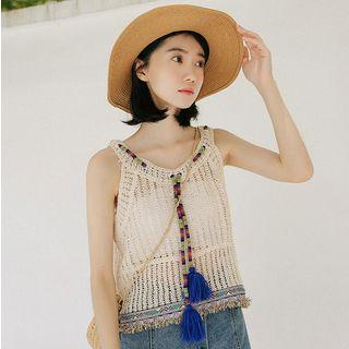 Tassel Detail Knitted Tank Top