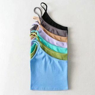 Asymmetrical Plain Cropped Camisole Top