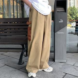 Corduroy Patch Wide Leg Pants