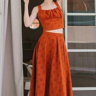 Set: Crop Camisole Top + Midi Skirt