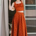 Set: Crop Camisole Top + Midi Skirt