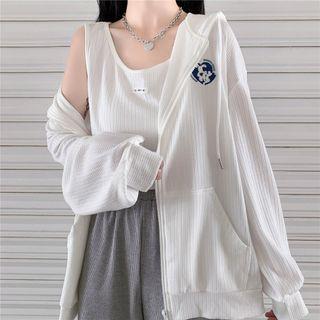 Logo Zip-up Hoodie / Tank Top / High-waist Wide-leg Pants