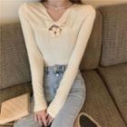 Twisted Knit Top Almond - One Size