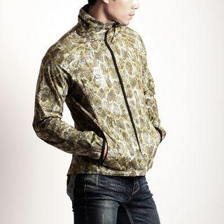 Convertible-hood Python Windbreaker Jacket