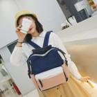 Color Block Square Canvas Backpack