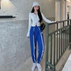Reflective Trim Harem Sweatpants / Long-sleeve Zip-up Top