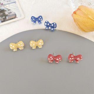 Polka Dot Bow Resin Earring