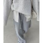 Two-tone Wide Sweatpants Gray - One Size