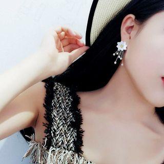 Faux Pearl Floral Fringed Earring