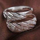 Couple Matching Embossed Sterling Silver Ring