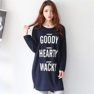 Lettering Dip-back T-shirt Dress