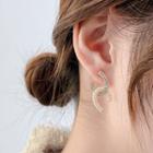 Faux Pearl Alloy Dangle Earring 1 Pair - Gold & Silver - One Size