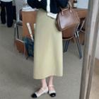 High-waist Slit A-line Maxi Skirt