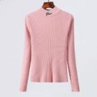 Letter Embroidery Stand Collar Sweater