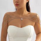 Rhinestone Droplet Pendant Alloy Shoulder Chain 1274 - Silver - One Size