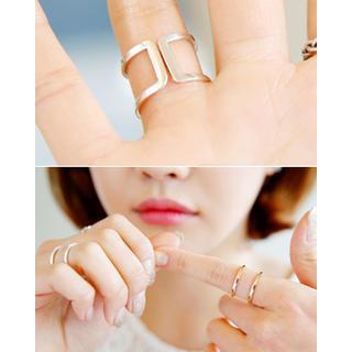 Adjustable Double Silver Ring