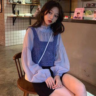 Set : Lantern-sleeve Shirt + Tank Top