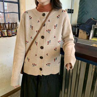 Cherry Print Cardigan