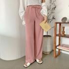Drawcord-waist Wide Knit Pants