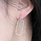 Geometric Rhinestone Alloy Earring 1 Pair - 2490a - Silver Pin - Geometric - Silver - One Size