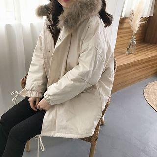 Padded Hooded Buttoned Jacket