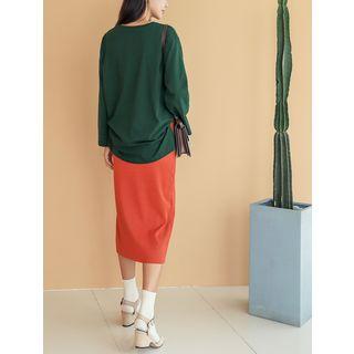 Plus Size Letter Print Wide-sleeve T-shirt