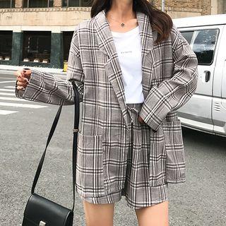 Set: Plaid Blazer + Plaid Short