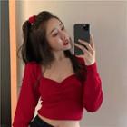 Crop Knit Top Red - One Size