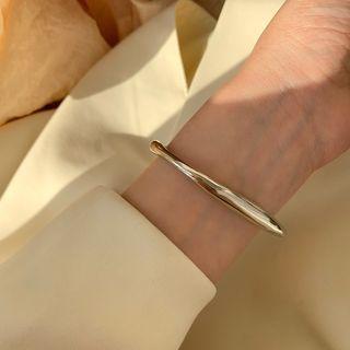 Sterling Silver Open Bangle 1pc - Sl0259 - Silver - One Size