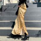 Leopard Maxi Satin Skirt