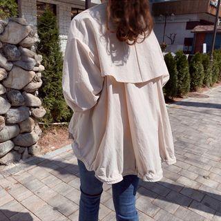 Shirred-back Zip-up Jacket