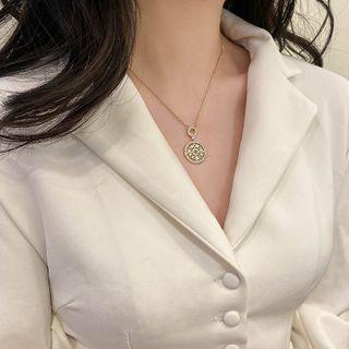 Rhinestone Disc Necklace