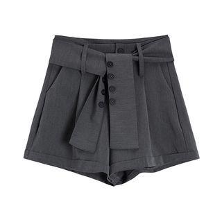 High Waist Wide Leg Dress Shorts Gray - One Size