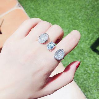 Rhinestone Open Double Ring