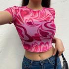 Heart Print Cropped T-shirt