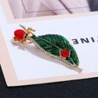 Leaf Brooch Red - One Size