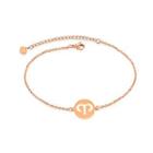 Fashion And Simple Plated Rose Gold Twelve Constellation Aries Round 316l Stainless Steel Bracelet Rose Gold - One Size