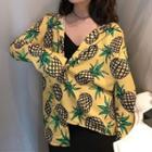 Long-sleeve Pineapple Printed Shirt
