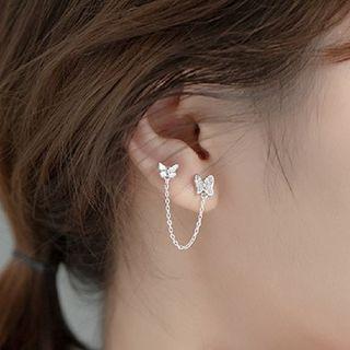Butterfly Chain Sterling Silver Earring